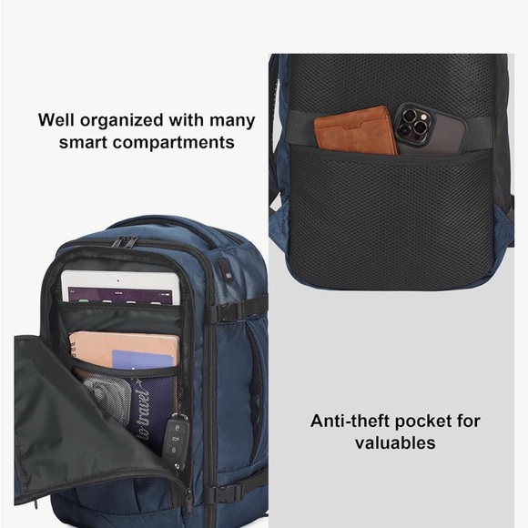 ECO HUB - Travel Backpack 🎒, Navy Blue, NWOT - Picture 3 of 14